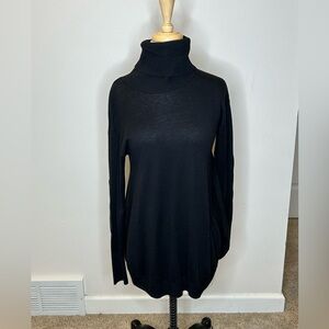 Sogi Black Turtleneck Sweater Size S NWT $179 Cashmere Blend Elbow Patch